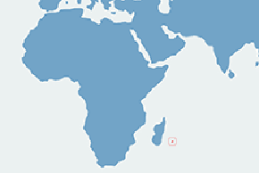 Szczeciak reunioński - mapa występowania na świecie