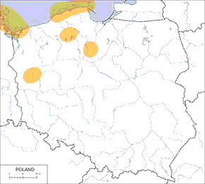 Uhla – mapa występowania w Polsce