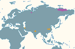 Żuraw biały – mapa występowania na świecie