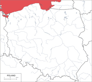 Koleń pospolity – mapa występowania w Polsce