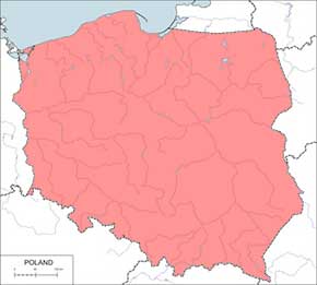Okoń europejski - mapa występowania w Polsce