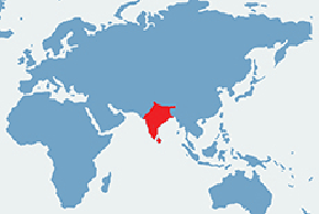 Aksis czytal - mapa występowania na świecie
