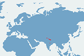 Barasinga - mapa występowania na świecie
