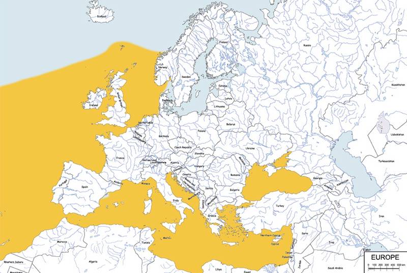 butlonos zwyczajny - mapa