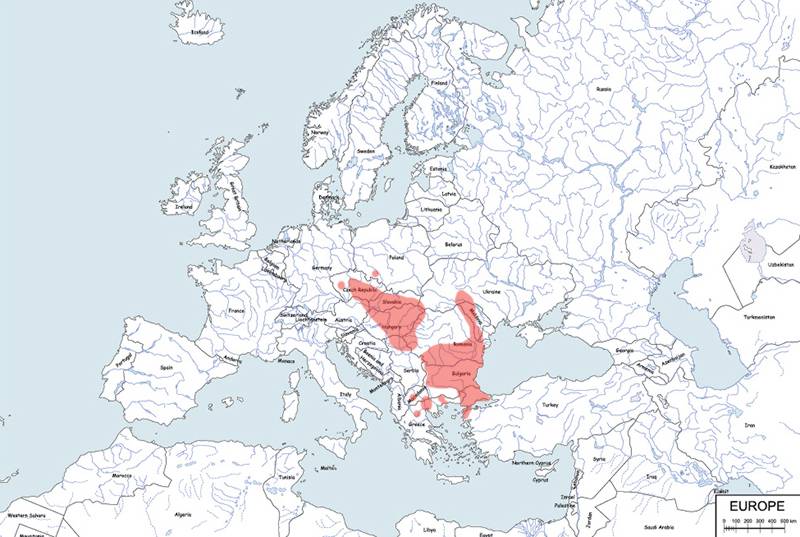suseł moręgowany - mapa