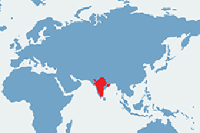 Antylopa indyjska - mapa występowania na świecie