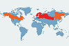 Łoś euroazjatycki - mapa