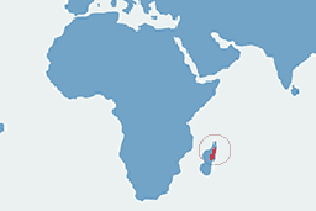 Indris krótkoogonowy - mapa występowania na świecie