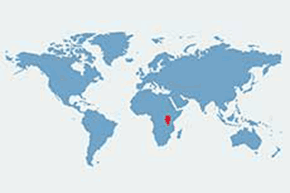 Koczkodan górski – mapa występowania na świecie
