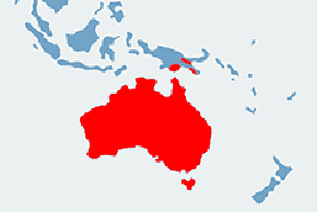 Kolczatka australijska - mapa występowania na świecie