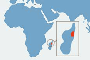 Maki trzcinowy - mapa występowania na świecie