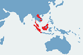 Lotokot malajski – mapa występowania na świecie