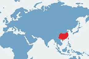 Mundżak chiński – mapa występowania na świecie