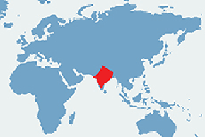 Nilgau indyjski – mapa występowania na świecie