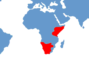 Otocjon - mapa występowania na świecie
