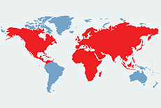 Mapa wystepowania zwierząt owadożernych na świecie