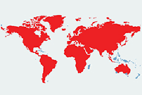 Lis rudy - mapa występowania na świecie