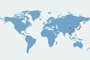 Jeleń wschodni – mapa występowania na świecie