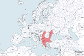 Ślepiec pontyjski - mapa występowania na świecie