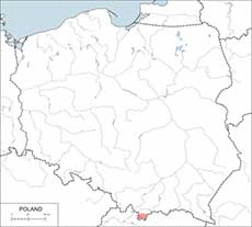 Świstak alpejski – mapa występowania w Polsce