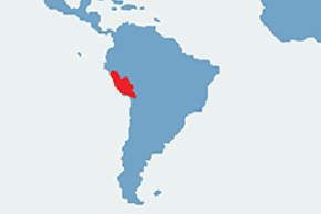 Wiskacza peruwiańska - mapa występowania na świecie