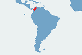 Tamaryna białoczuba - mapa występowania na świecie