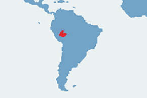 Tamaryna cesarska - mapa występowania na świecie