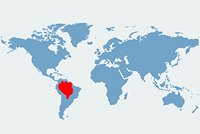 Arirania amazońska - mapa występowania na świecie