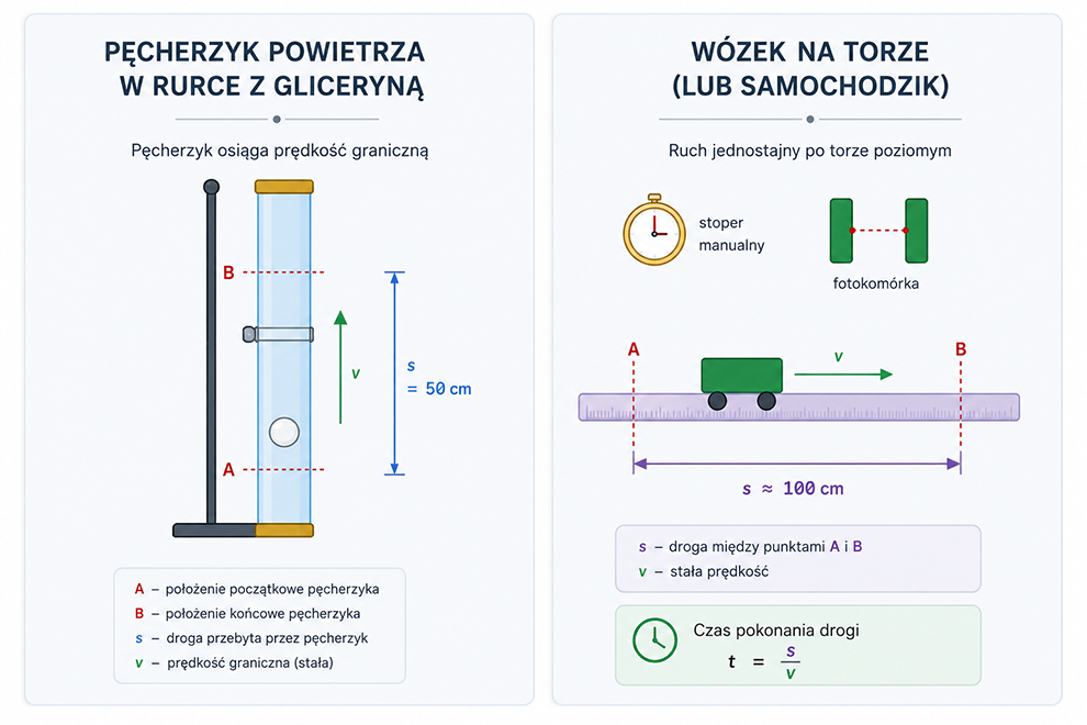 schemat doświadczeni apomiaru prędkości