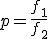 p=\frac{f_1}{f_2}