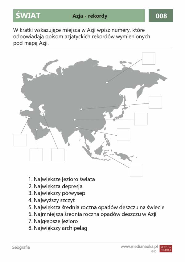 Karta pracy Azja — rekordy
