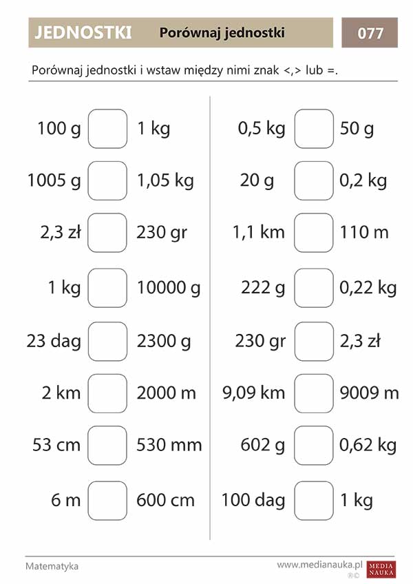 Zamiana Jednostek Klasa 4 Pdf Sprawdzian Z Matematyki Klasa 4 Jednostki Masy I Dlugosci Pdf - Wiedza 1