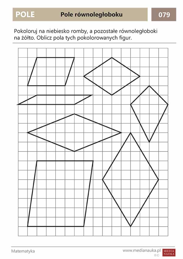 Geometria Klasa 3 Karty Pracy Karta pracy - Pole równoległoboku - medianauka.pl