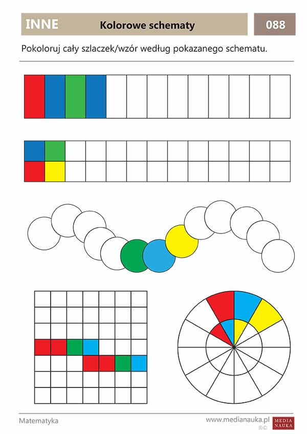 Karta pracy Kolorowe schematy
