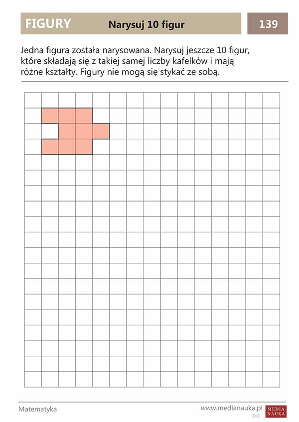 Karta pracy Narysuj 10 figur