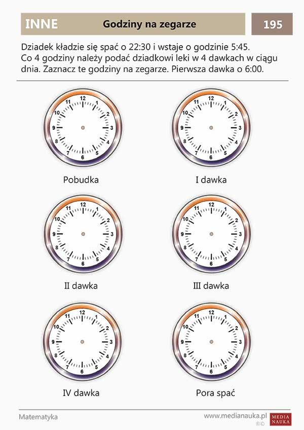 Karta pracy Godziny na zegarze