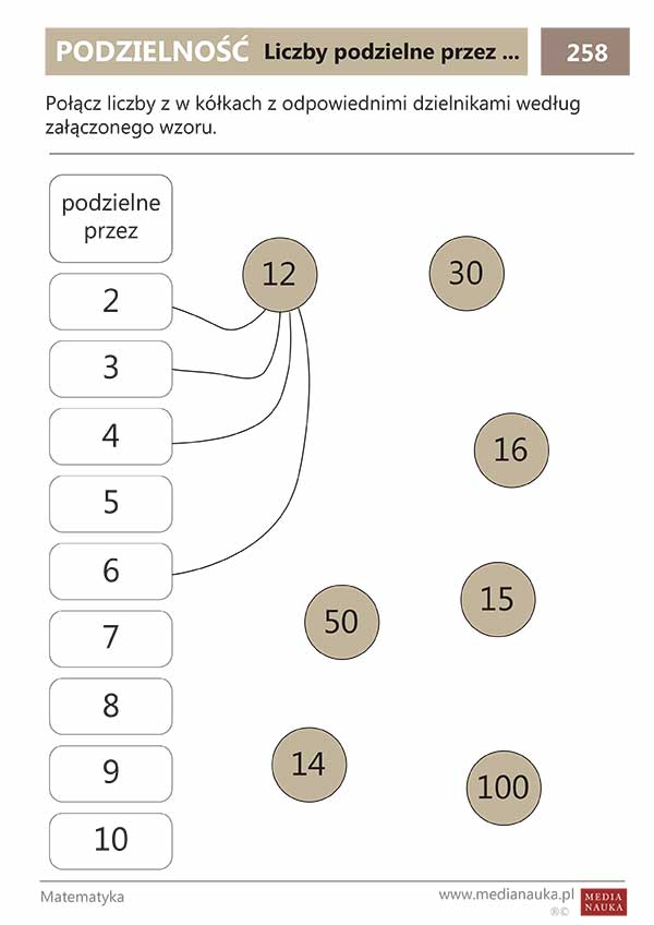 Karta pracy Liczby podzielne przez ...