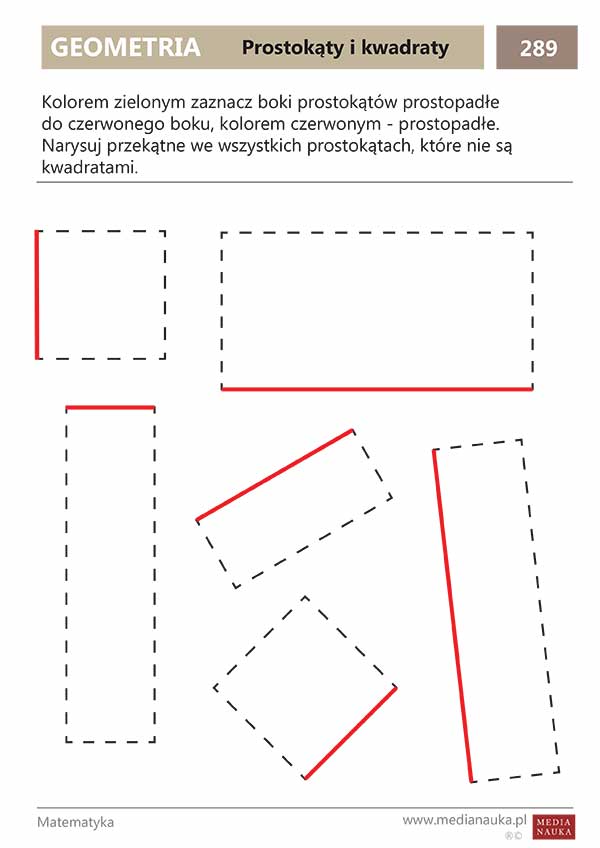 Karta pracy Prostokąty i kwadraty