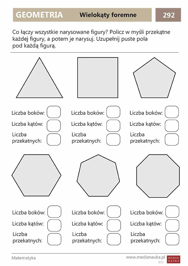 Karta pracy Wielokąty foremne