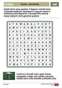 Wykreślanka - grzyby