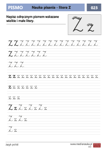 Nauka pisania - litera Z