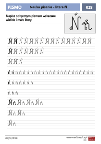 Nauka pisania - litera Ń