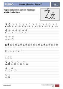 Nauka pisania - litera Ź