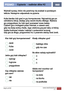 Czytanie ze zrozumieniem - nadmiar słów #2