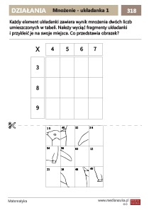 Mnożenie - układanka 1