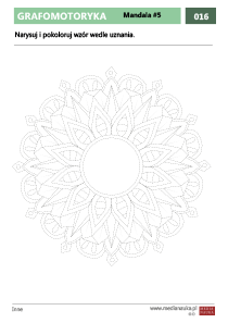 Grafomotoryka - Mandala #5
