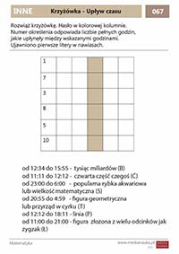 Karta pracy Krzyżówka — Ile czasu?