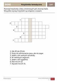 Karta pracy Krzyżówka tematyczna