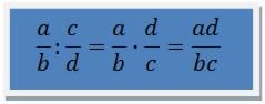 dzielenie ułamków - wzór