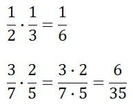 iloczyn ułamków - przykład